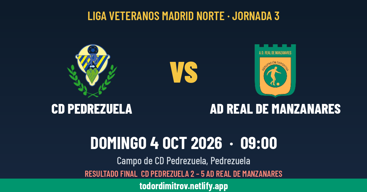 CD Pedrezuela vs AD Real de Manzanares